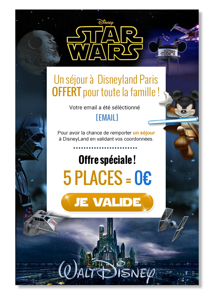Email DisneyLand Star Wars Contest