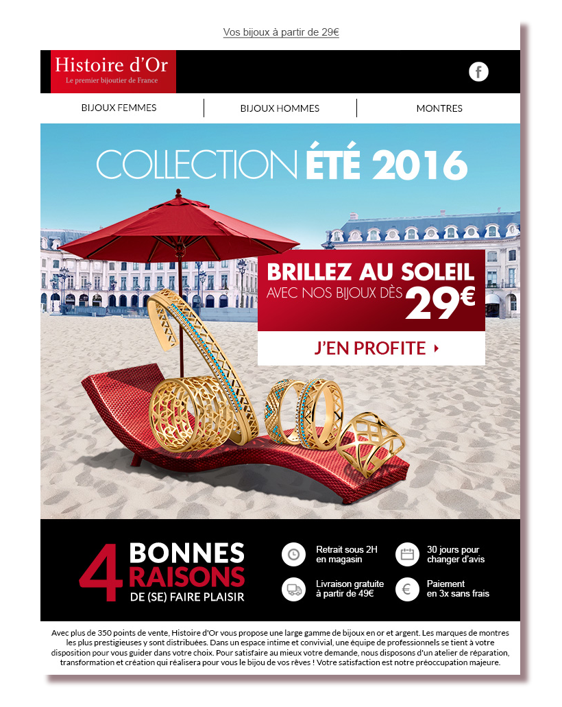 Email Histoire d'Or Collection Été 2016