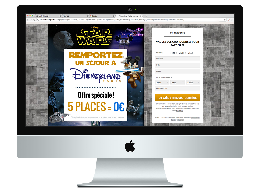 Landing page Disneyland Star Wars